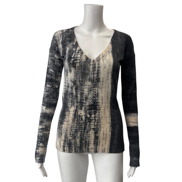 Printed Artworks Gray Ivory Geometric Tie Dye Sweater size Medium - Picture 1 of 9